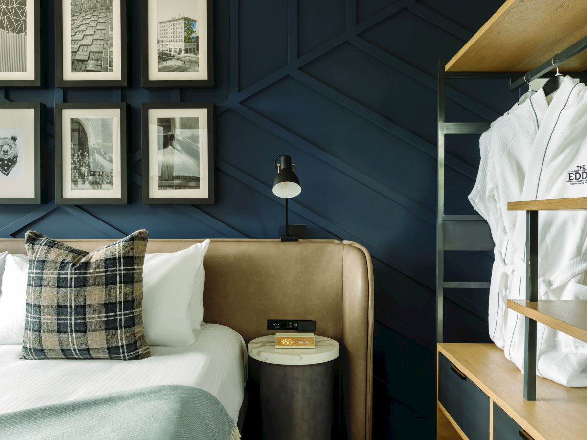 bed next to shelves
