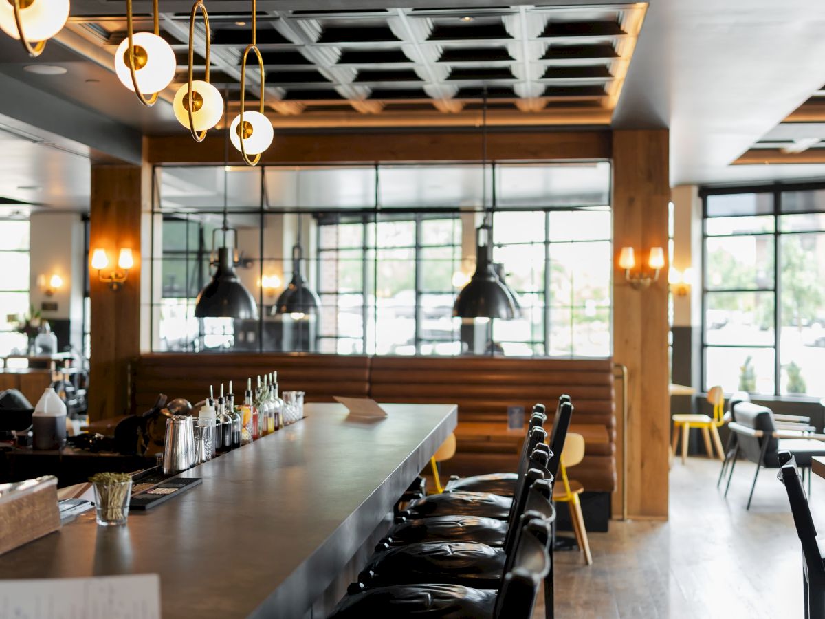 The bar at The Eddy Taproom & Hotel in Golden Colorado
