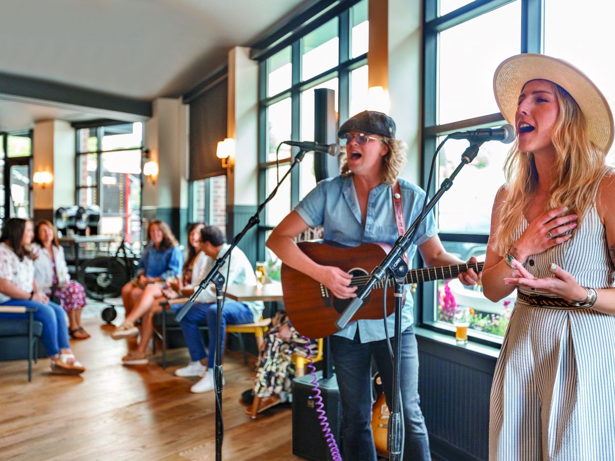people listening to live music