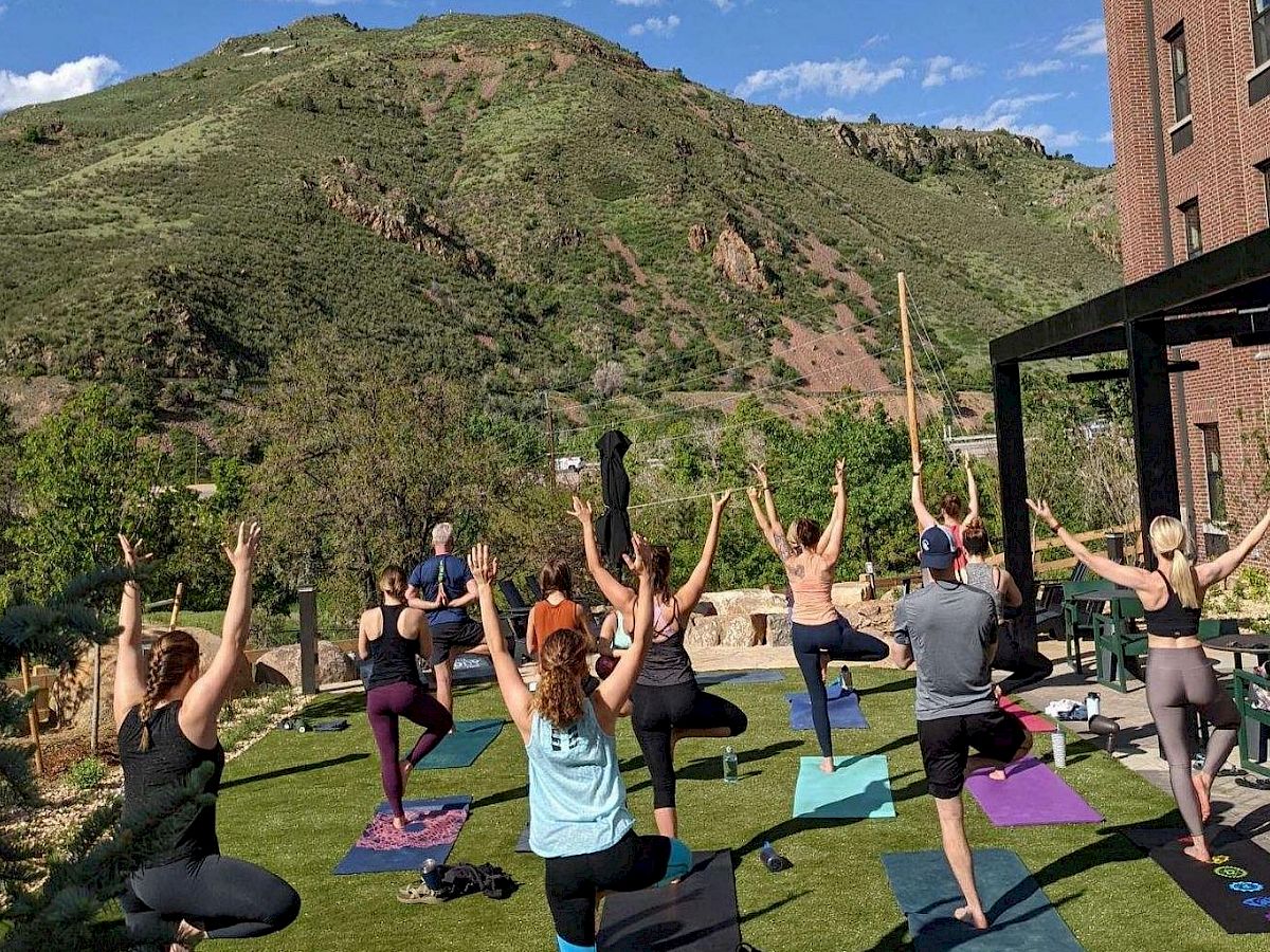 people doing a yoga class