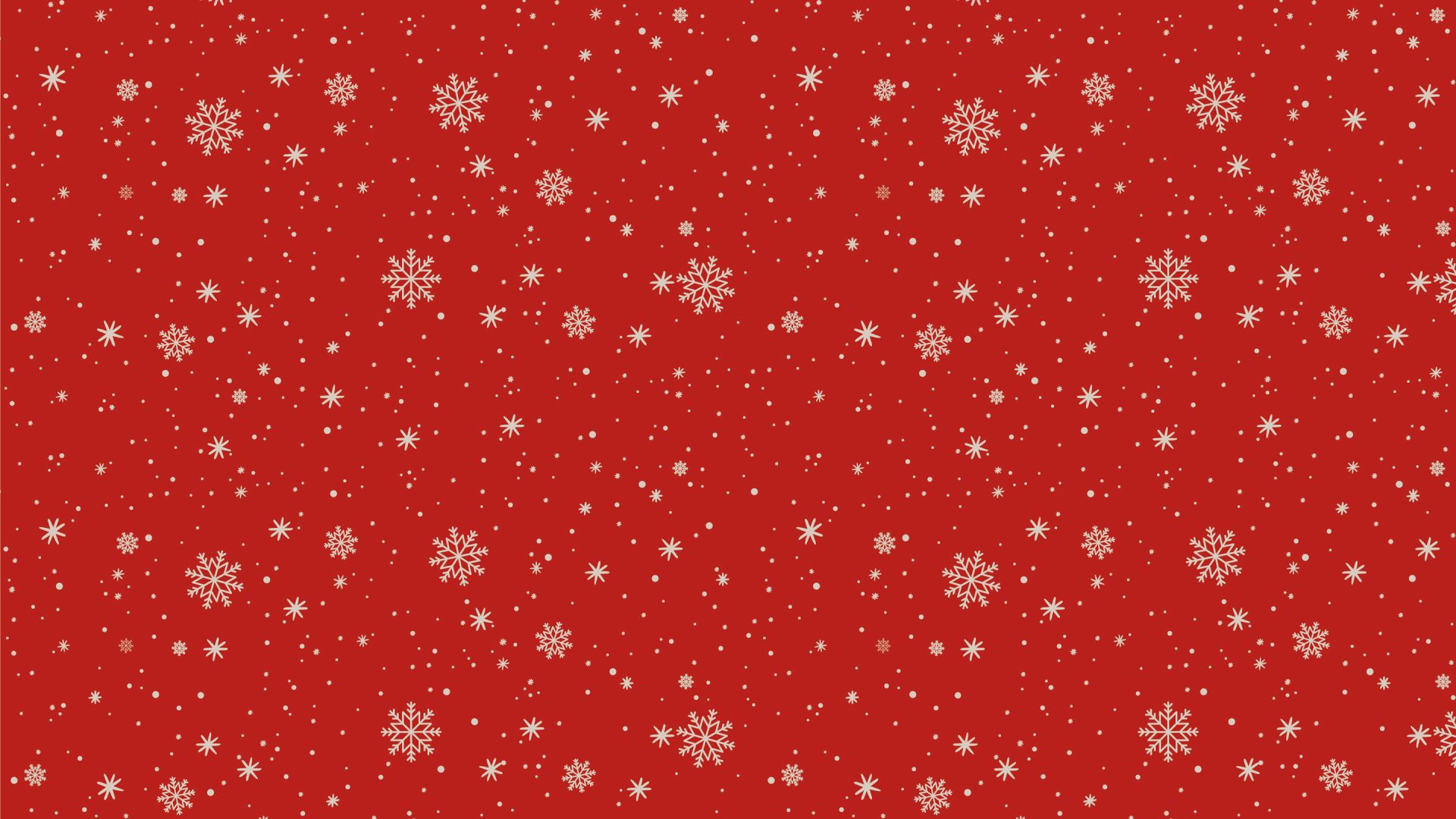 A red holiday background filled with white snowflakes, sparkles, and stars, creating a festive winter pattern.