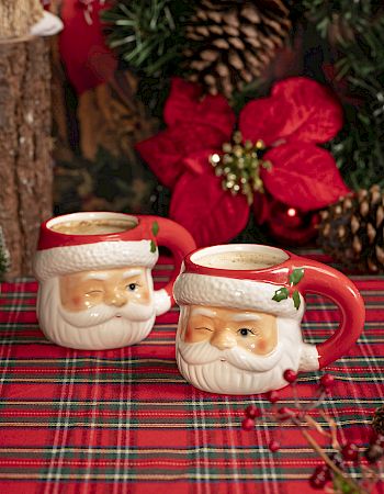 winking santa mugs
