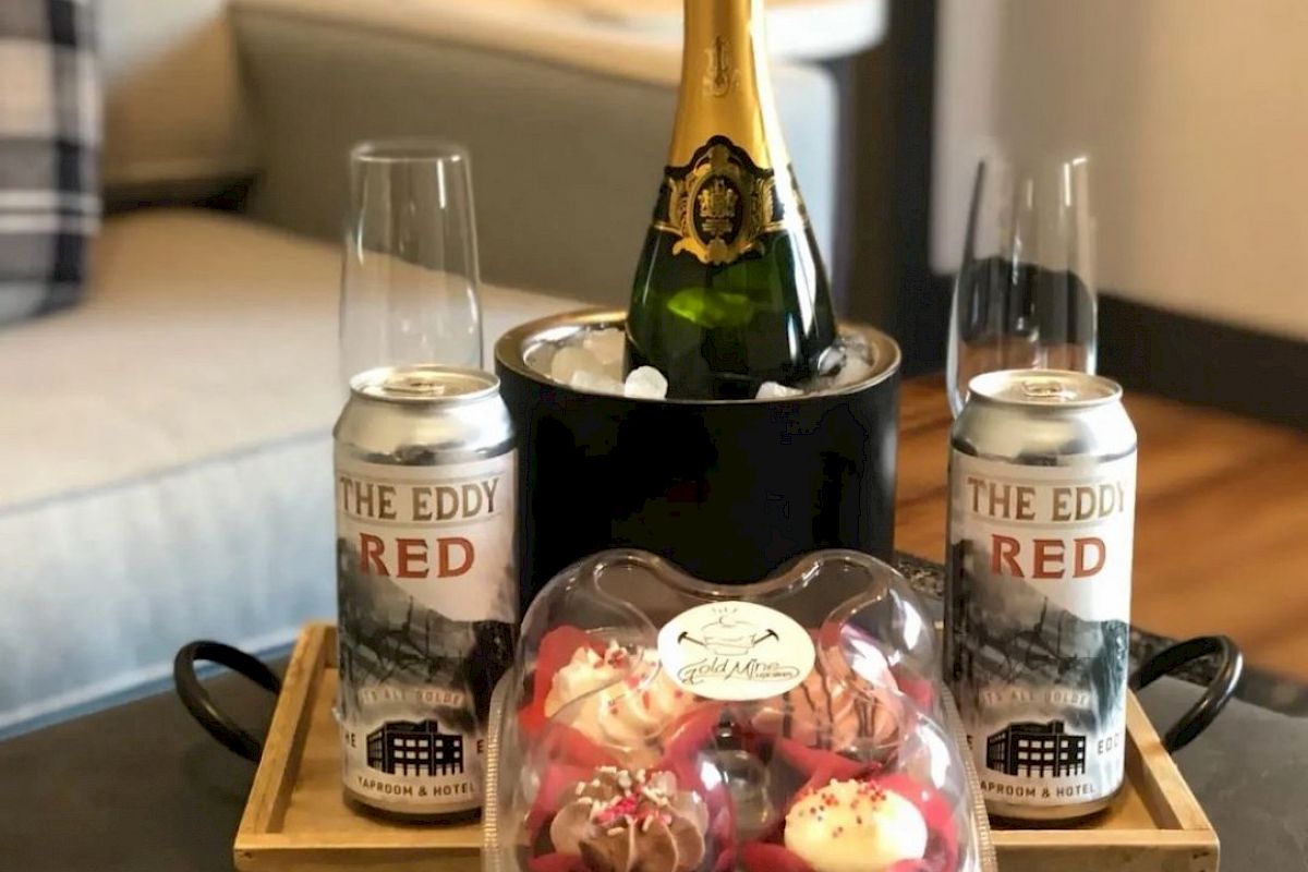 Beer, champagne, cupcakes