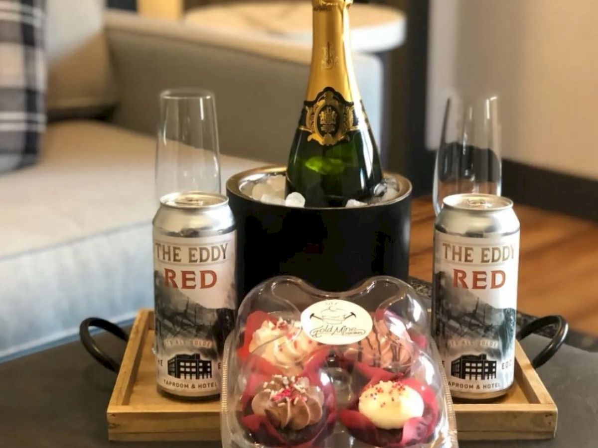 Beer, champagne, cupcakes