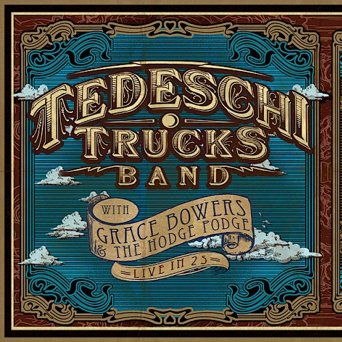 Poster for Tedeschi Trucks Band with Grace Potter & Hodge Podge, performing August 1 & 2 at Red Rocks Amphitheatre.