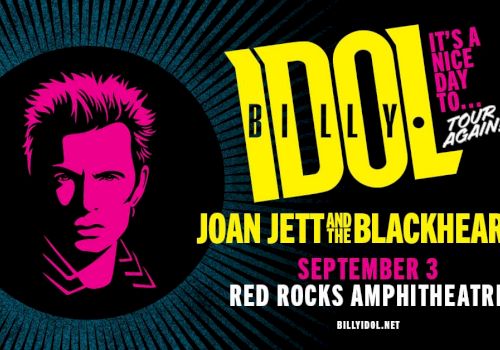 Concert poster for Billy Idol and Joan Jett and the Blackhearts on September 3 at Red Rocks Amphitheatre.