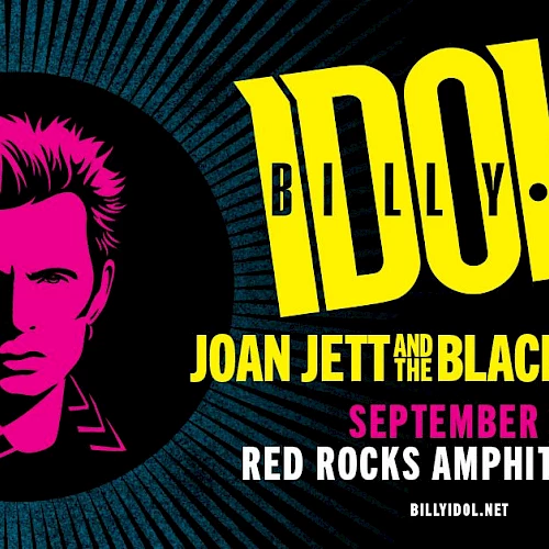 Concert poster for Billy Idol and Joan Jett and the Blackhearts on September 3 at Red Rocks Amphitheatre.