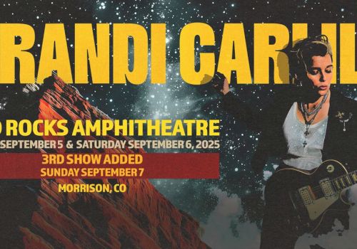 Concert poster for Brandi Carlile at Red Rocks Amphitheatre, Morrison, CO, on September 5, 6, and 7, 2025.