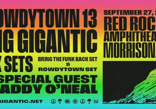 Concert poster for Rowdytown 13, Big Gigantic, Red Rocks Amphitheatre, September 27, 2025, featuring Maddy O'Neal.