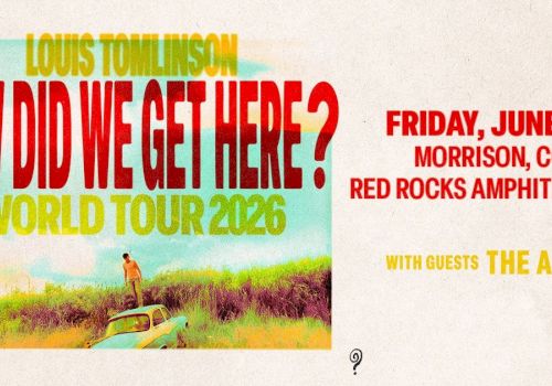 A vintage concert poster for Louis Tomlinson&rsquo;s 2026 World Tour: &ldquo;How Did We Get Here?&rdquo; with date and venue details.