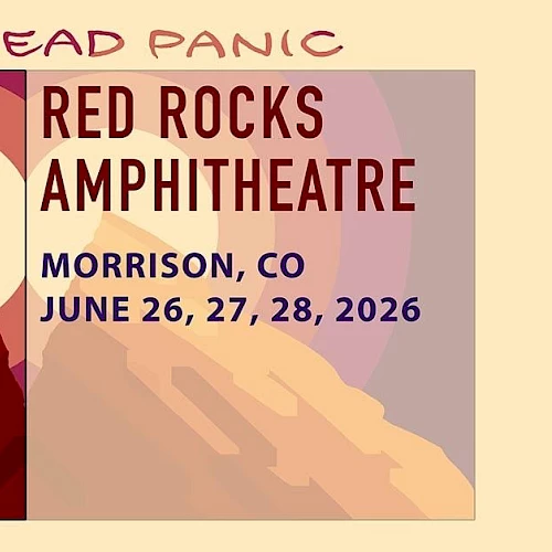 A vintage concert poster for a WIDESPREAD PANIC show at Red Rocks Amphitheatre, Morrison, CO, June 26&ndash;28, 2026. End.