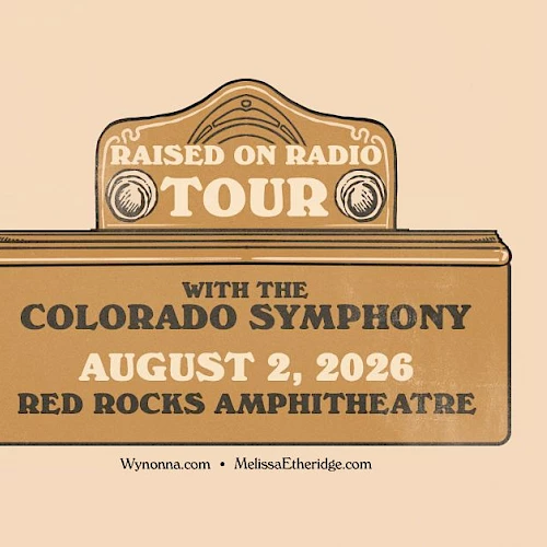 Wynonna & The Big Noise with the Colorado Symphony tour poster &mdash; August 2, 2026, Red Rocks Amphitheatre.